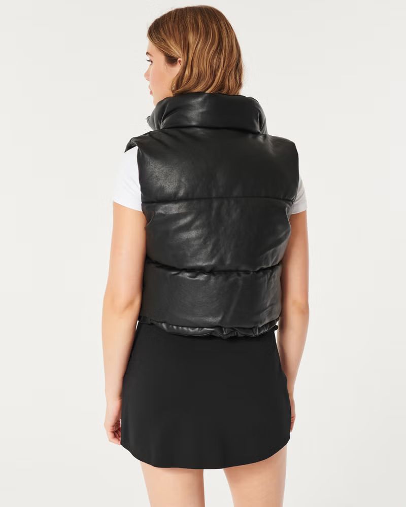 Ultimate Vegan Leather Mini Puffer Vest | Hollister (US)