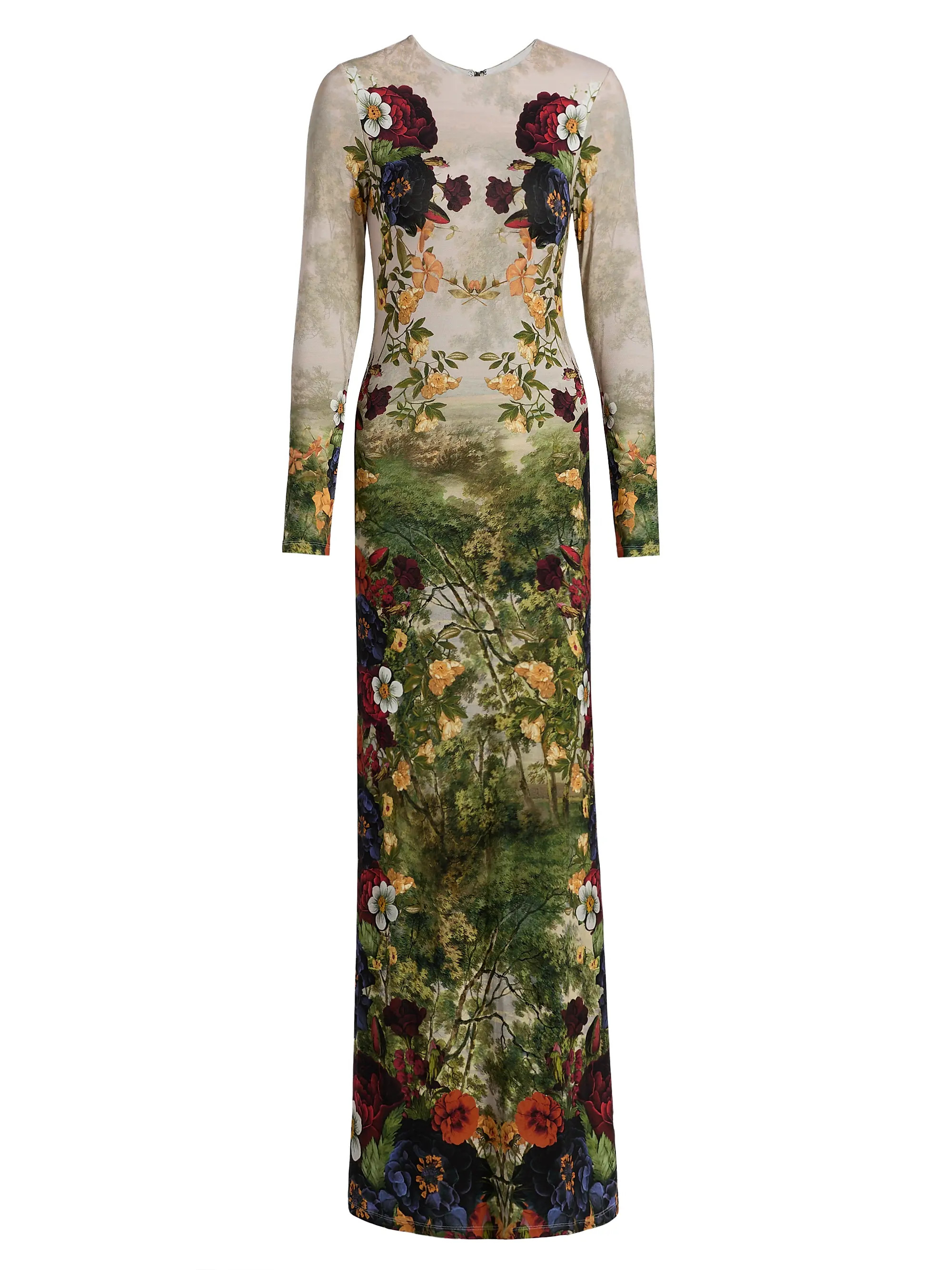 Alice + Olivia Delora Long-Sleeve Maxi Dress | Saks Fifth Avenue | Saks Fifth Avenue