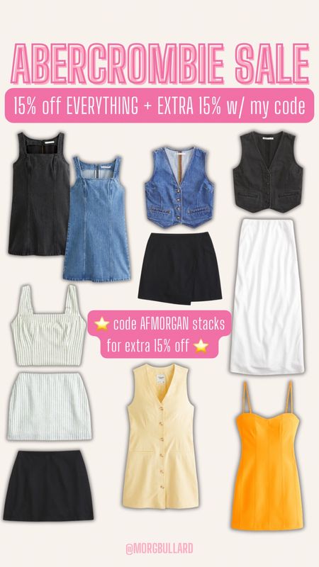 Fave country concert pieces & dresses + matching sets! Denim dresses & denim vests sized down 1 to the S. Get you’re true size if you’re bustier than me! (I’m a 36 B/C) Everything else is TTS - M ⭐️ use code AFMORGAN for extra 15% off everything! 🤩⭐️