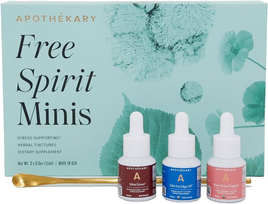 Apothékary Free Spirit Minis Set Herbal Tinctures, Red, White & Rosé Wine-Inspired, Sugar Free,... | Amazon (US)