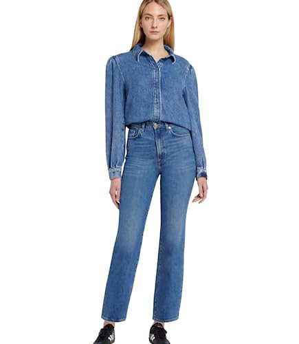 7 For All Mankind Women's Logan Stovepipe Straight Leg Jeans in Explorer | Amazon (US)