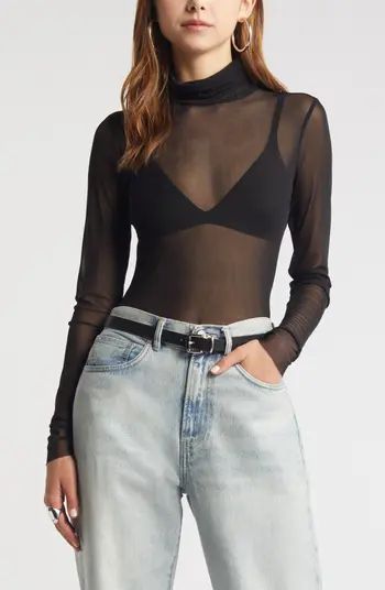 Open Edit Mesh Turtleneck | Nordstrom | Nordstrom