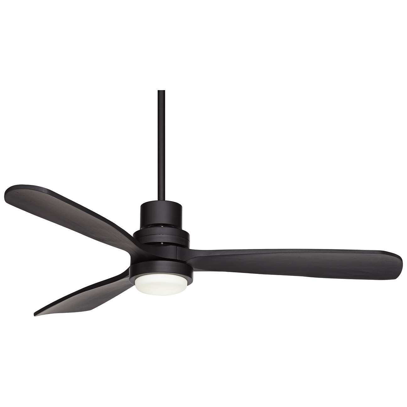 52" Casa Delta-Wing Matte Black Outdoor LED Ceiling Fan with Remote | Lamps Plus