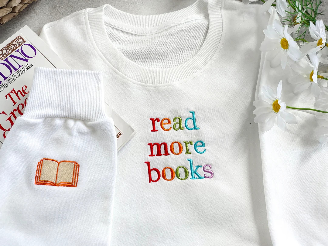 Read More Books Embroidered Sweatshirtreading - Etsy | Etsy (US)