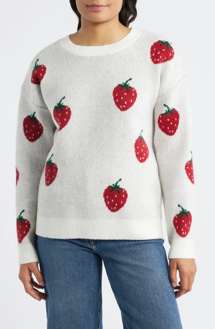 Strawberry Jacquard Sweater | Nordstrom