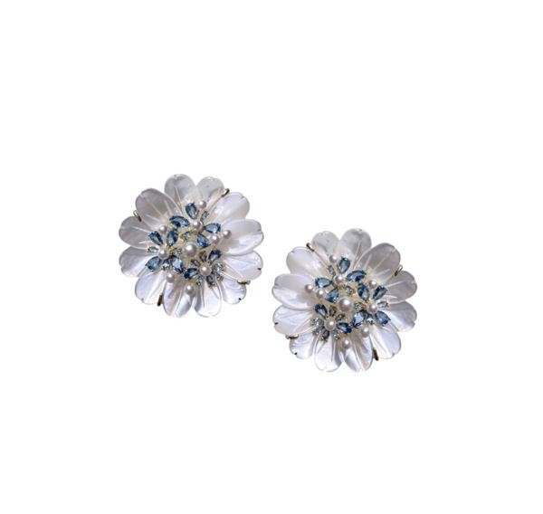 mother of pearl + london quartz studs | Nicola Bathie Jewelry