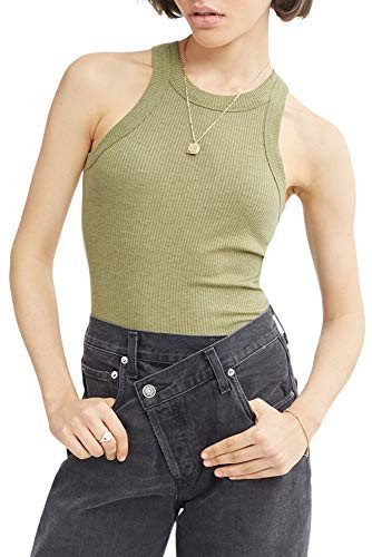 Bandier WSLY-BA0S066NM-R-The Rivington Ribbed Tank-Moss Heather-2XL | Amazon (US)