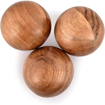 Decorative Acacia Wood Round Balls Set Of 3 For Christmas Decorative Bowls Table Centerpiece | Coffee Table And House Décor (Set Of 3) | Wayfair North America