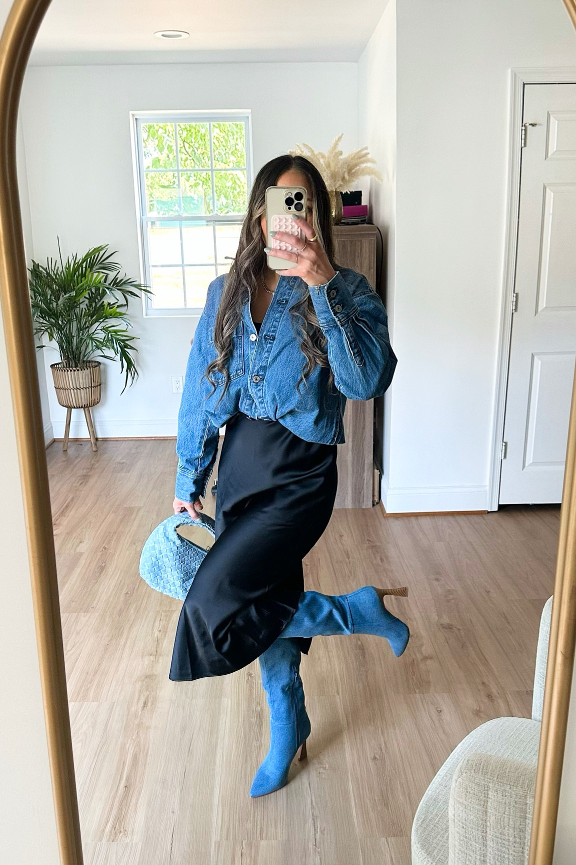 Styling a slip dress for fall. Adding denim pieces for more edgy trendy vibes. 

#LTKSeasonal #LTKshoecrush #LTKstyletip