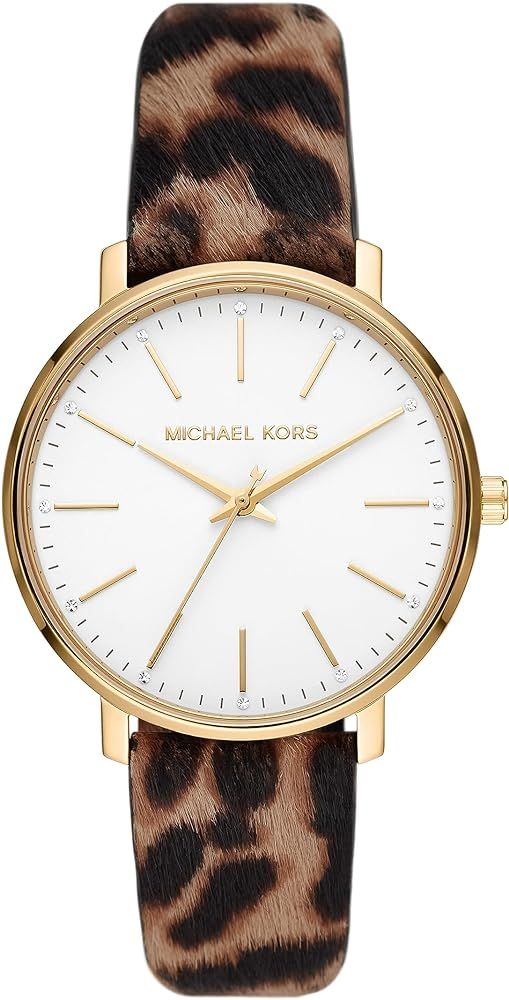 Michael Kors Women's Pyper Gold-Tone Stainless Steel and Cheetah Print Leather Band Watch (Model:... | Amazon (US)