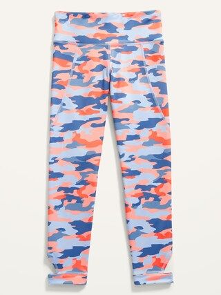 Mid-Rise Elevate Ankle-Cutout Go-Dry 7/8-Length Leggings for Girls | Old Navy (US)
