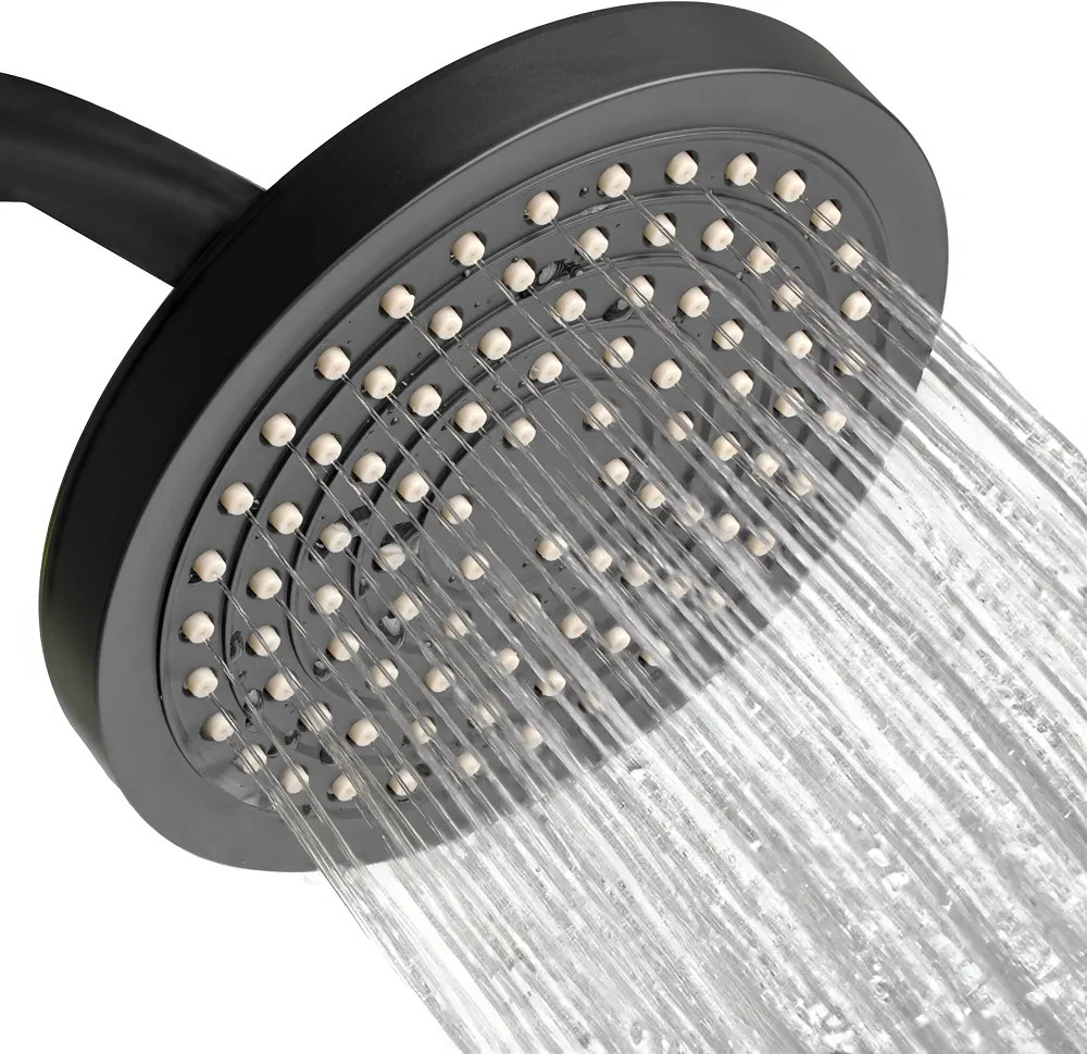Winthorpe Conservation Rain Shower Head, Matte Black, Round, Low Flow, High Pressure, 1.8 GPM Wat... | Amazon (US)