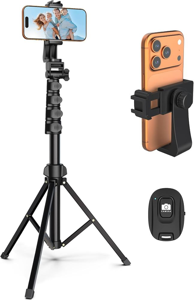 Liphisy 64\u201d Tripod for Cell Phone & Camera, Phone Tripod with Remote and Phone Holder, Sturd... | Amazon (US)