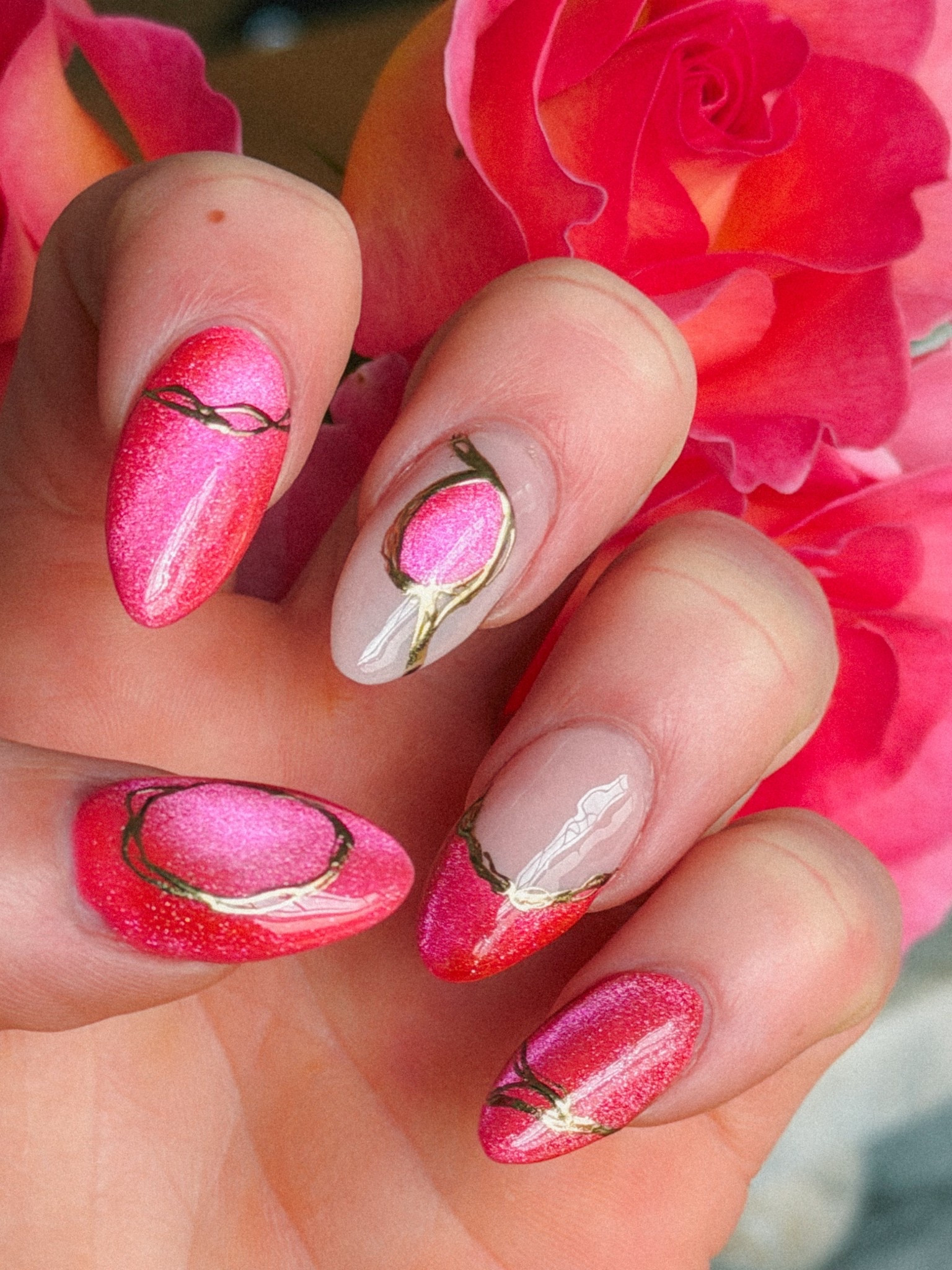 Valentines nails - cat eye with chrome 

#LTKselfcare #LTKBeauty #LTKValentine