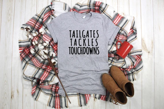 Read the full title
    Tailgates Tackles Touchdowns Football game day tshirt for women, sunday f... | Etsy (US)