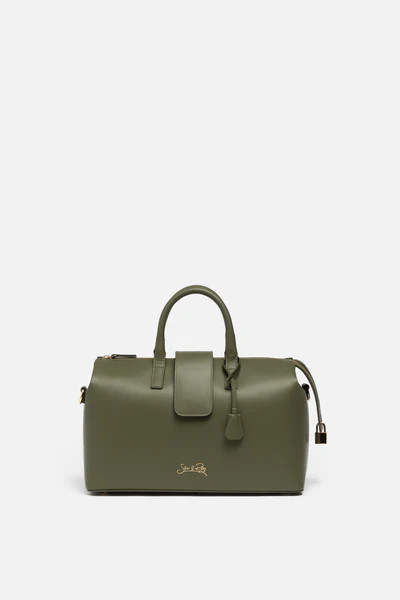 Convertible Executive Leather Bag Classic Size in Olive Green | Silver & Riley
