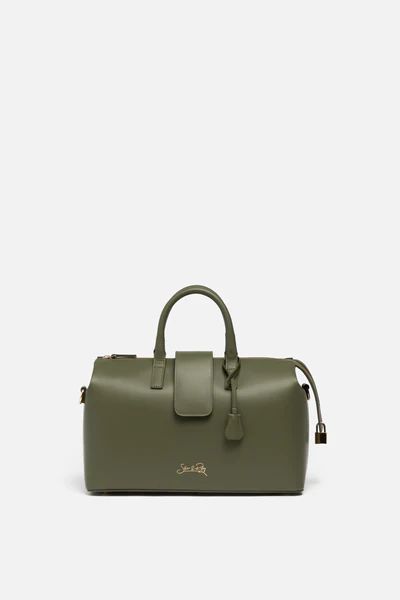 Convertible Executive Leather Bag Classic Size in Olive Green | Silver & Riley