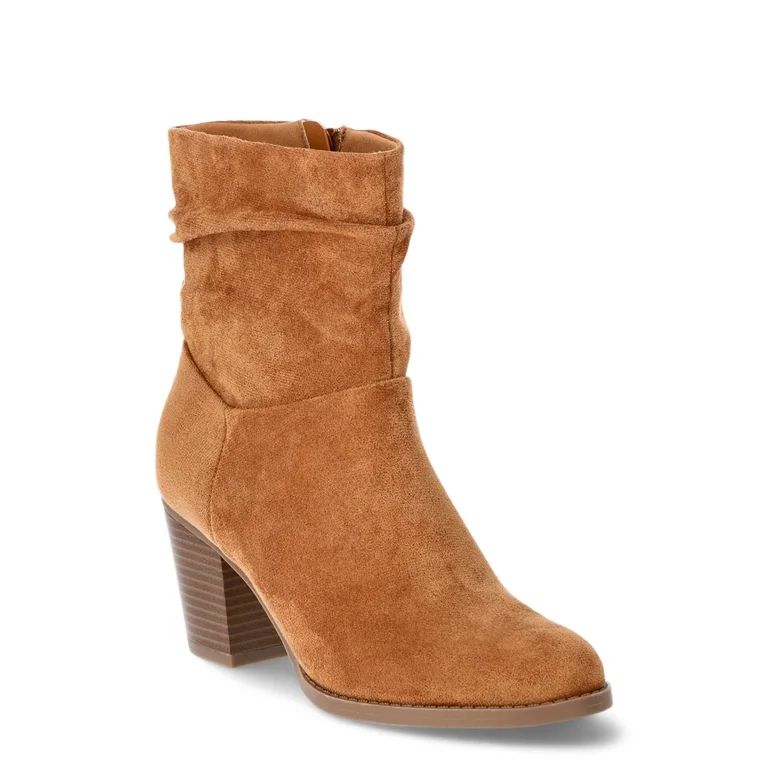 Time and Tru Women's Western Slouch Heeled Booties, Sizes 6-11 | Walmart (US)