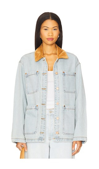 Denim Corduroy Shacket in Crack Of Dawn | Revolve Clothing (Global)