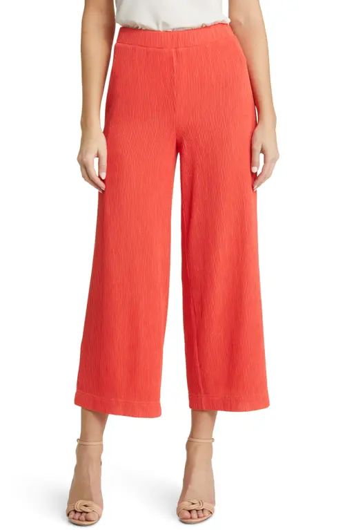 Anne Klein Pull-On Wide Leg Ankle Pants in Red Pear at Nordstrom, Size Large | Nordstrom