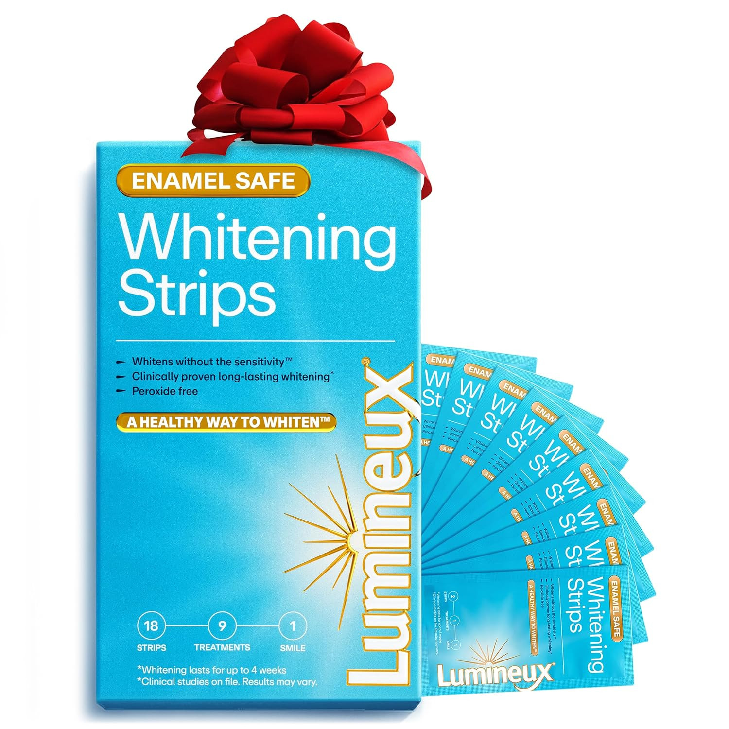 Lumineux Teeth Whitening Strips Kit - 9 Treatments - Peroxide Free - Enamel Safe for Whiter Teeth... | Amazon (US)