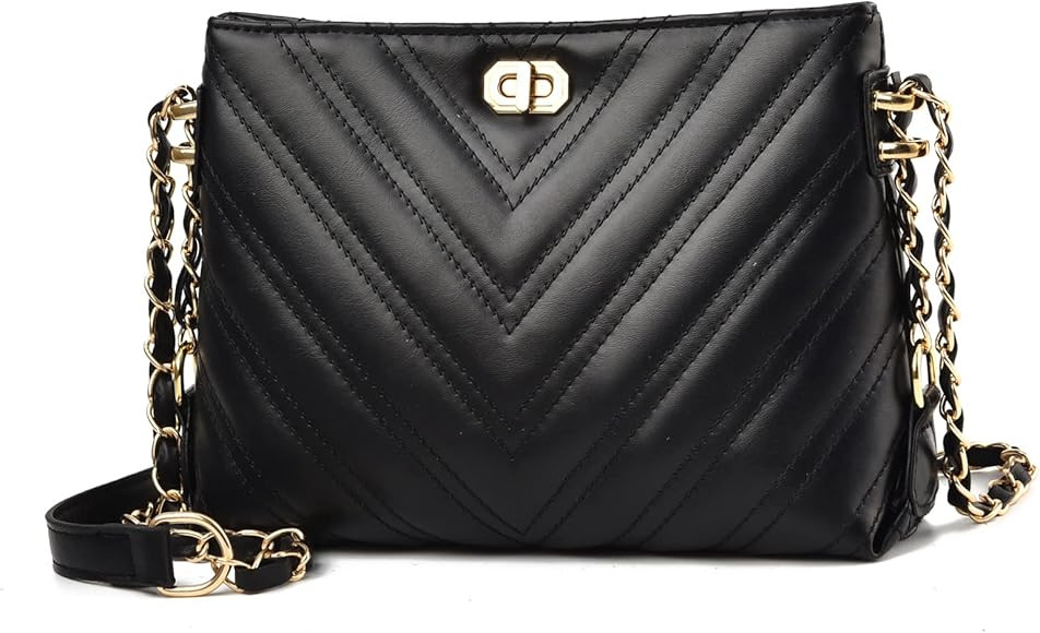 CHERUTY Crossbody Bags for Women Small Leather Purse Quilted Lightweight Satchel Handbags with Go... | Amazon (US)