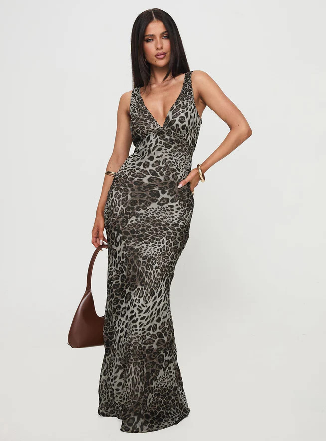 Nellie Maxi Dress Leopard | Princess Polly US