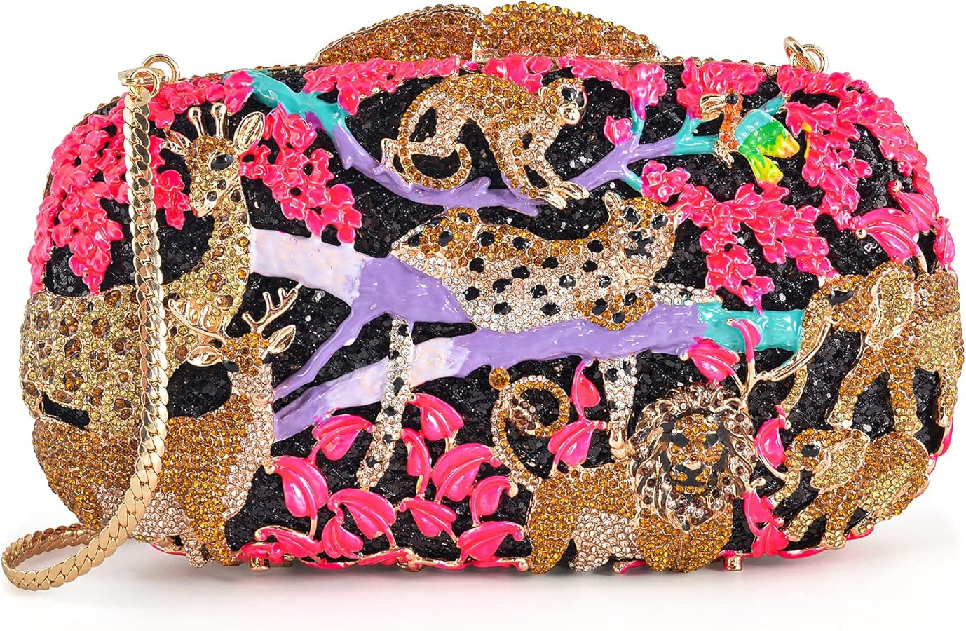 Rhinestone Crystal Evening Clutch Bag Animal Pattern Designer Purses for Women | Amazon (US)