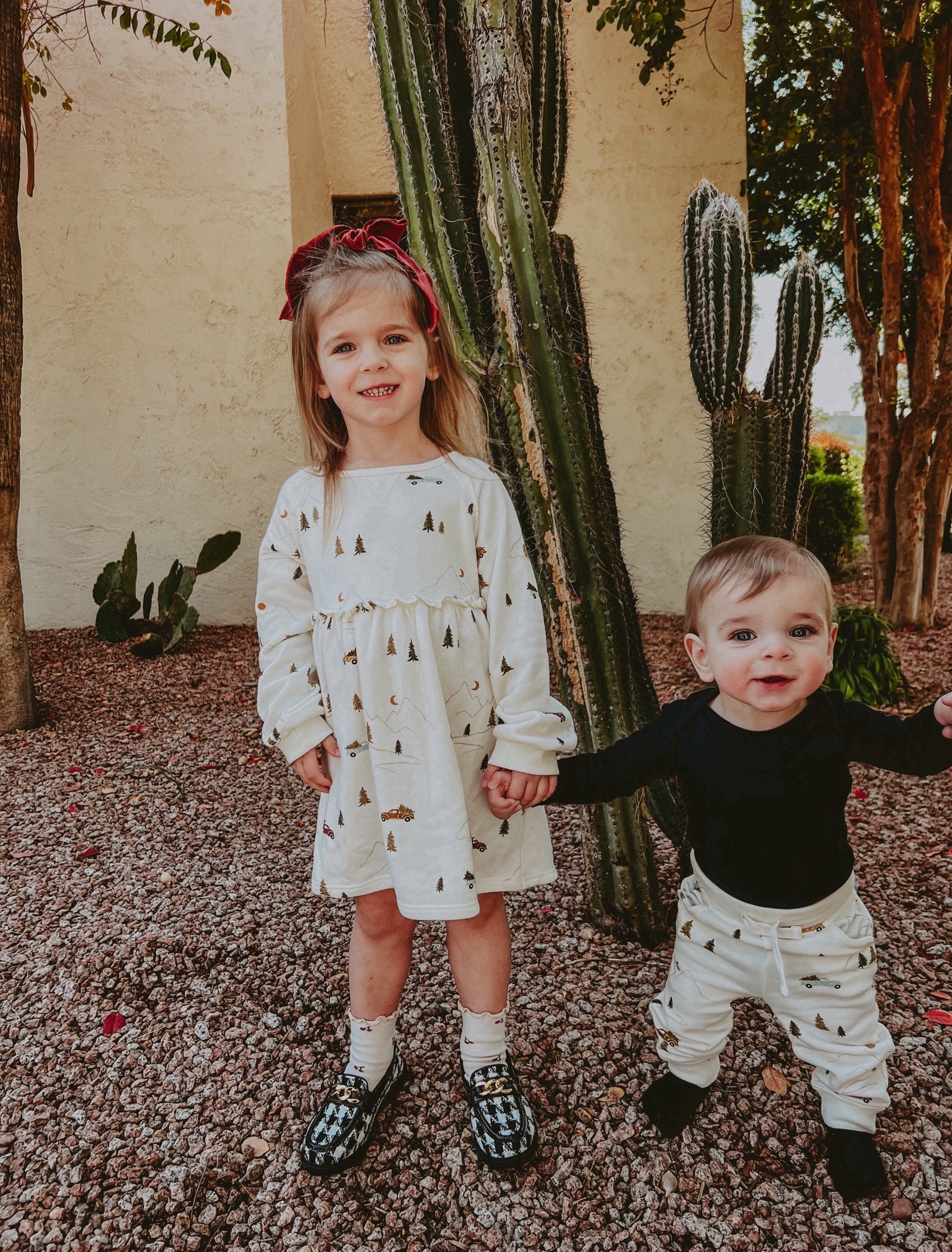 Matching winter holiday sweatshirt dress and sweatpants for toddler girl and baby!! (The icon won’t let me change the thumbnail for the sweatpants, but there is an option within the link for the same matching print as the dress 🥰#LTKHoliday

#LTKSeasonal #LTKbaby