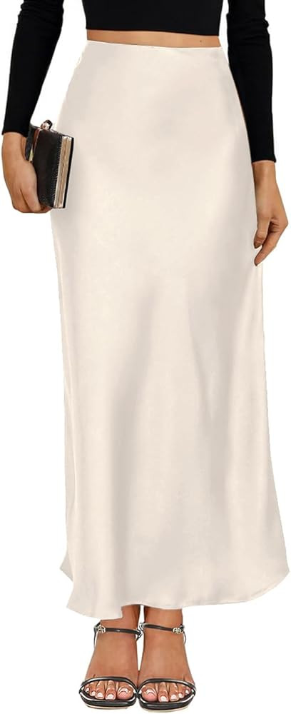 VividMosaic 2025 Satin High Waisted Maxi Skirt Silk A-Line Spring Summer Casual Long Skirts for W... | Amazon (US)