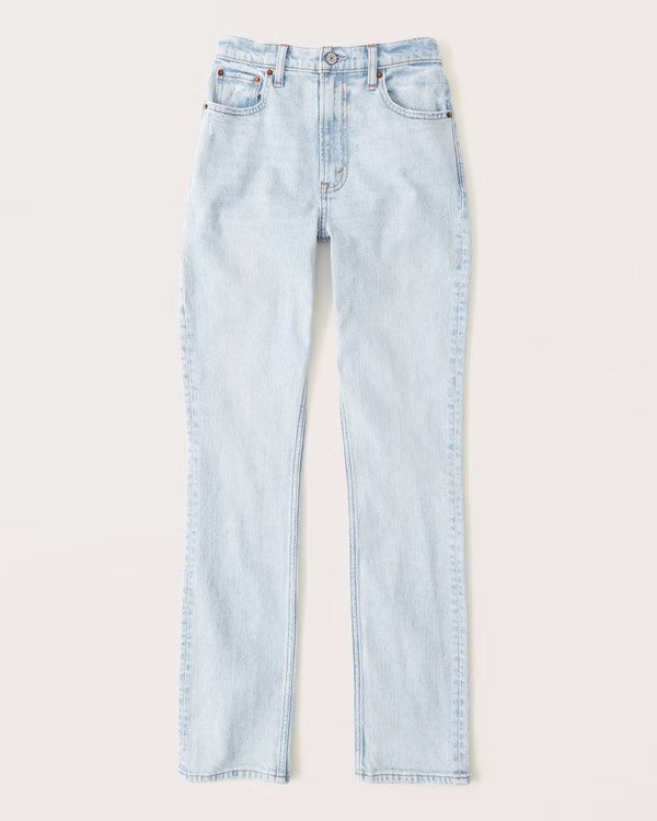 Curve Love Ultra High Rise Slim Straight Jeans | Abercrombie & Fitch (US)