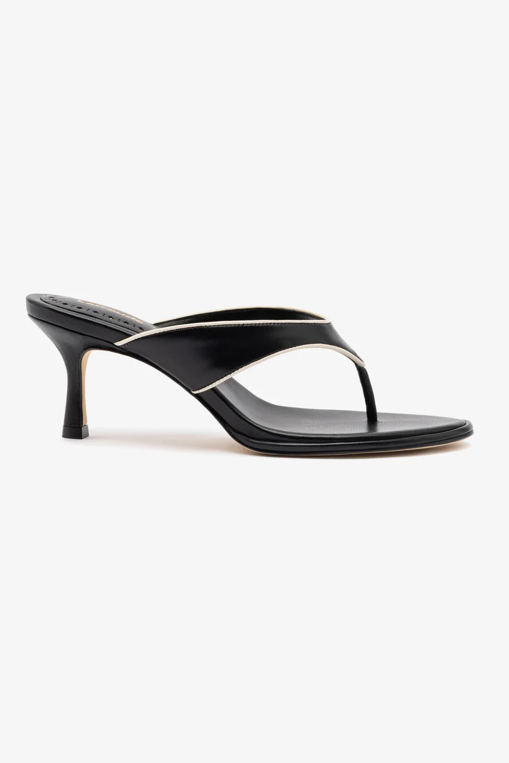 Gaia Sandal In Black Leather | Larroude