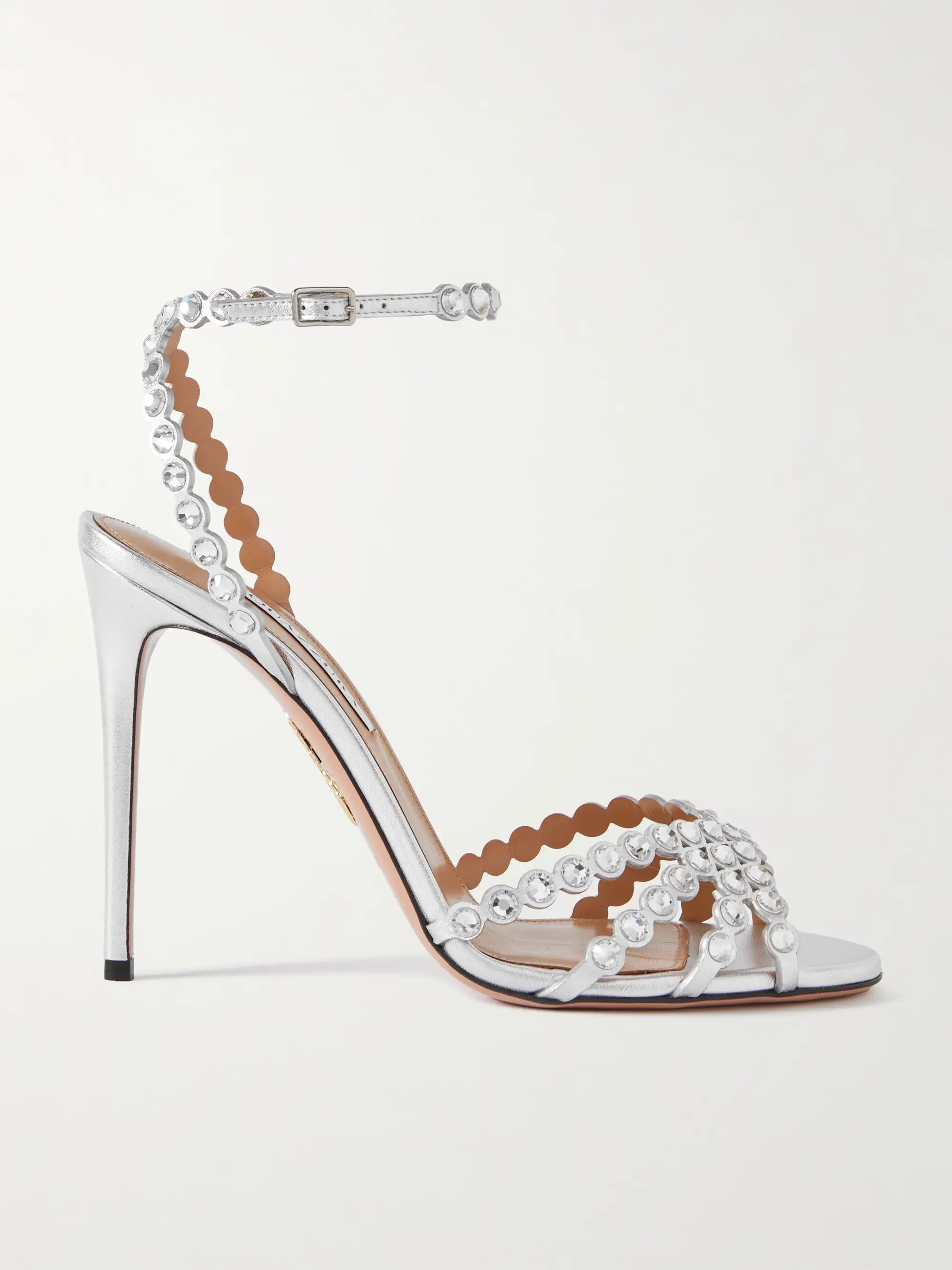 Tequila 105 crystal-embellished metallic leather sandals | NET-A-PORTER (US)