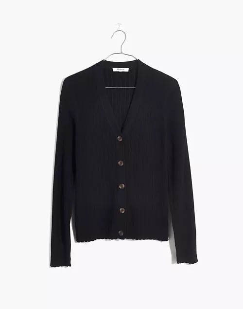 Pointelle Ribbed Cardigan Sweater | Madewell