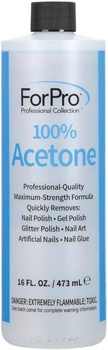 ForPro Professional Collection 100% Pure Acetone, Professional Nail Polish Remover for Natural, A... | Amazon (US)