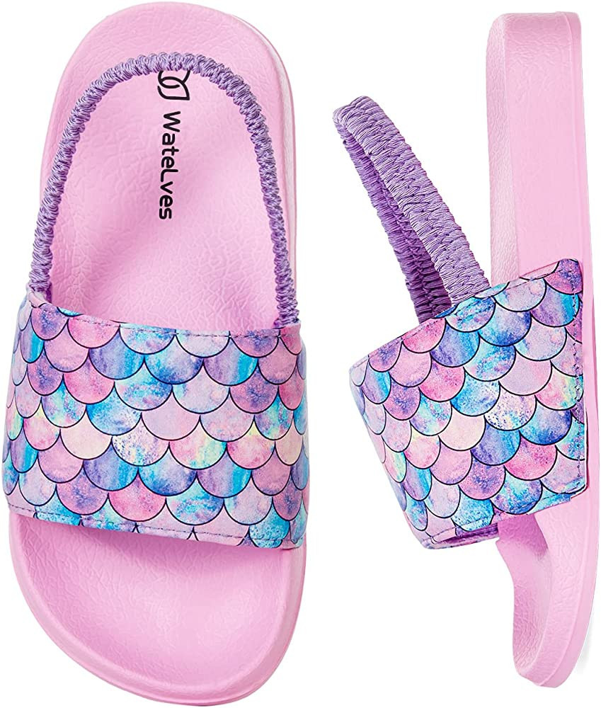 WateLves Toddler Boys Girls Sandals with Back Strap for Kids Slides Beach Swim Water Shoes | Amazon (US)