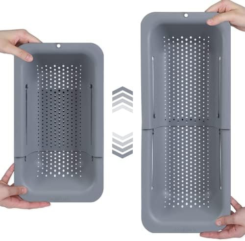 Amazon.com: BLUE GINKGO Over the Sink Colander Strainer Basket - Wash Vegetables and Fruits, Drai... | Amazon (US)