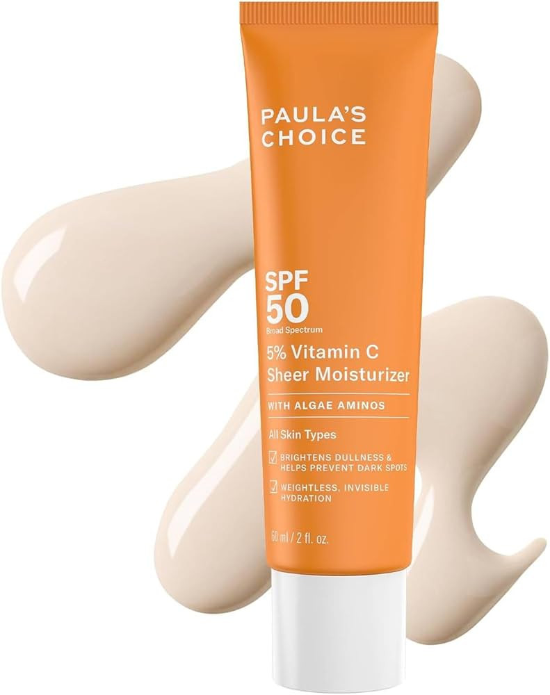 Paula's Choice 5% Vitamin C Sheer Sunscreen for Face, SPF 50 Face Sunscreen, Moisturizing, Lightw... | Amazon (US)