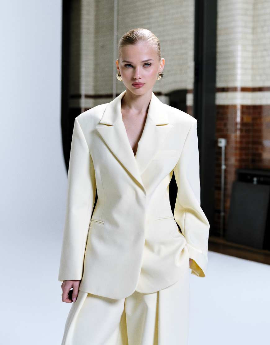 ASOS DESIGN double breasted blazer in yellow | ASOS (Global)
