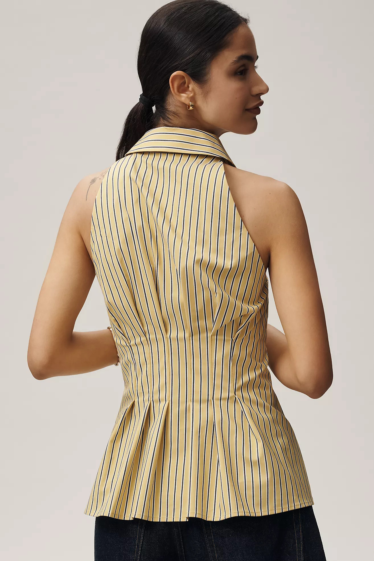 Exquise Tobie Poplin Halter-Neck Top | Anthropologie (US)