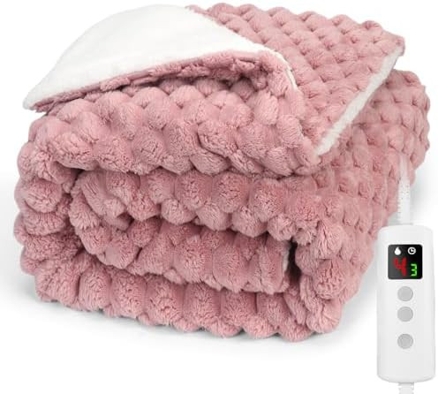 Couverture Chauffante 160x130 CM, Double Flanelle Polaire Sherpa Lavable en Machine, Minuterie 9h... | Amazon (FR)
