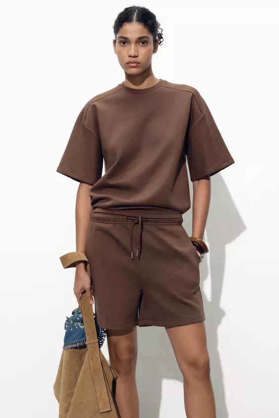 SHORT SLEEVE INTERLOCK SWEATSHIRT | Zara US