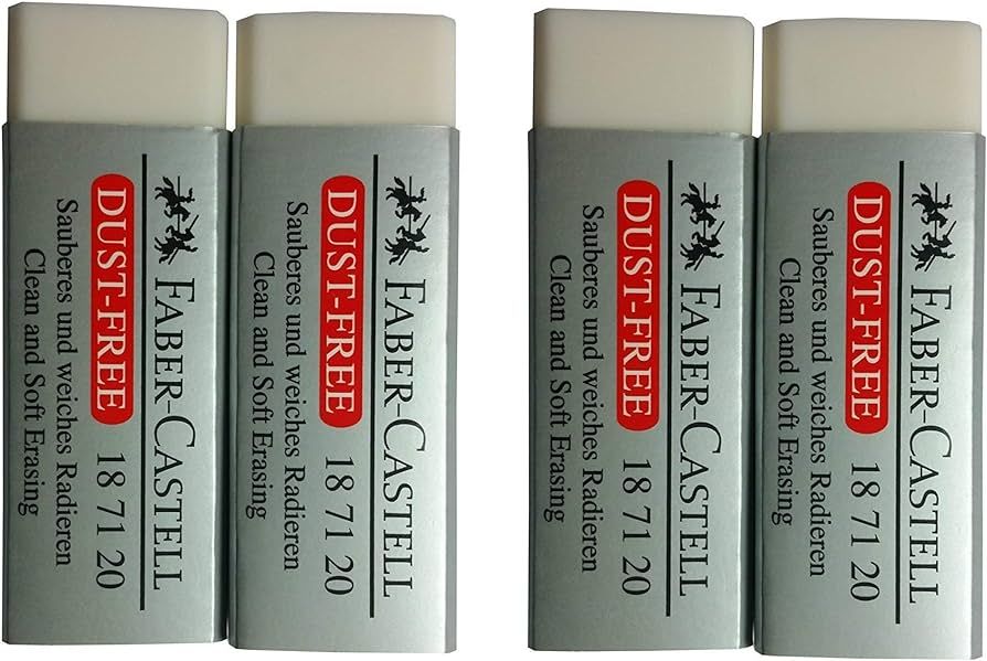 [Pack of 4] Faber-Castell LARGE Pencil Eraser Dust Free Clean and Extra Soft Erasing for ART, OFF... | Amazon (US)
