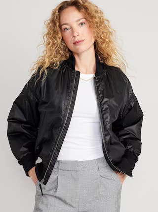 Oversized Water-Resistant Bomber Jacket for Women | Old Navy (US)