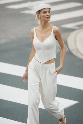 Mare Mare Crepe Mid-Rise Wide-Leg Pants | Anthropologie (US)