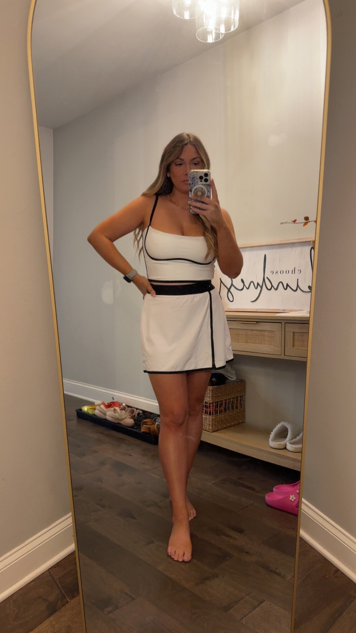 This Amazon set is giving me ALO vibes for a fraction of the price. Such a cute outfit to wear this summer! Top is TTS but the skirt runs small/tight. I’d size up one. 