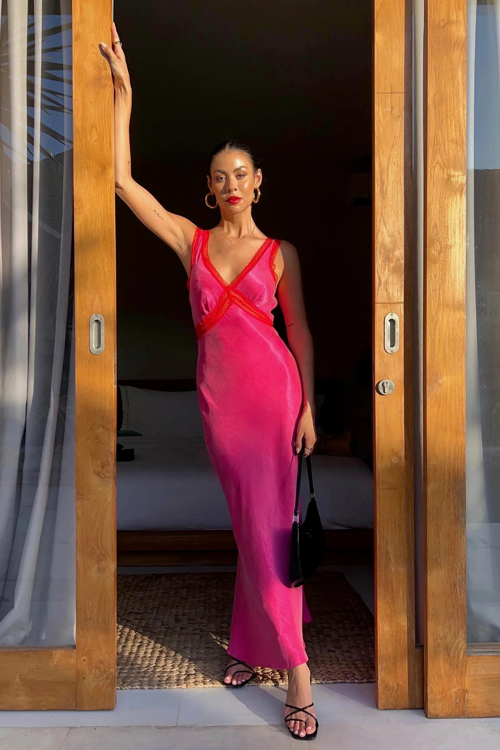 VRG GRL Meet Me On The Dance Floor Bias Cut Maxi Dress // Fuchsia | VRG Grl