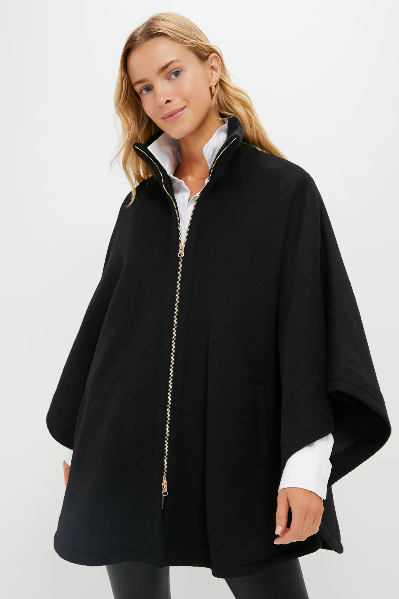 Black Full Zip Huntington Poncho | Tuckernuck (US)