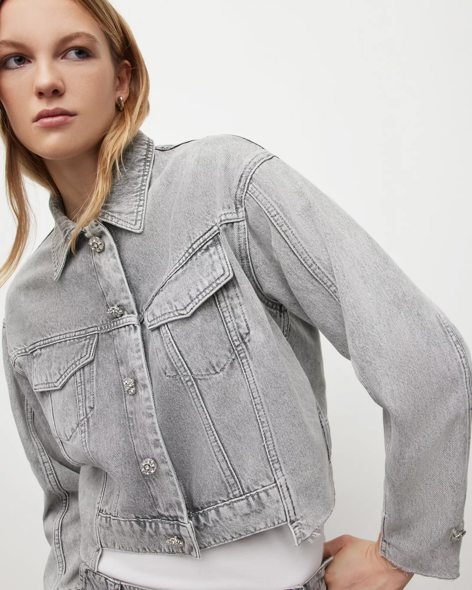 Diamante on sale denim jacket