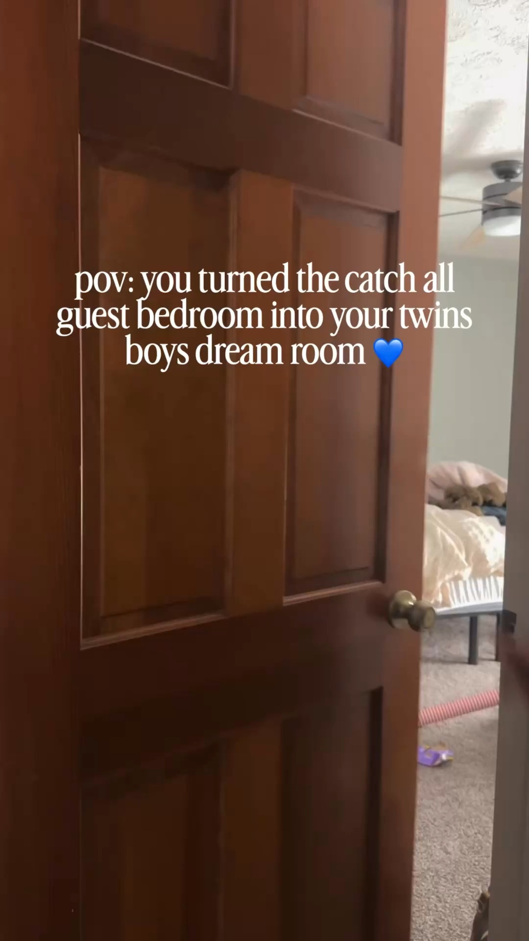 This room used to be our guest bedroom… but honestly, it was more of a dumping ground for all our extra stuff. Cluttered, messy, and completely unused! 

Now, it’s been our twin boys’ bedroom for a year now, and we couldn’t be happier with how it turned out. 

From a chaotic storage space to a cozy, functional room just for them—this transformation was so worth it & our boys love it 🩵

Comment BOYS and I’ll send you the links to this space! ☺️

Make sure to follow @tessmhalliehome for more room makeovers and classic home decor inspiration.

boys bedroom ideas, shared kids room, twins bedroom setup, kids room organization, family home systems, functional kids spaces, mom life organization, kids room makeover twin boy bedroom

#LTKHome #LTKKids #LTKmomlife